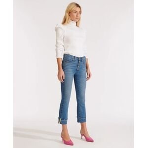 Veronica Beard 27×26.5 Carolyn High Rise Baby Boot Jean In Pacific Blue 27/4